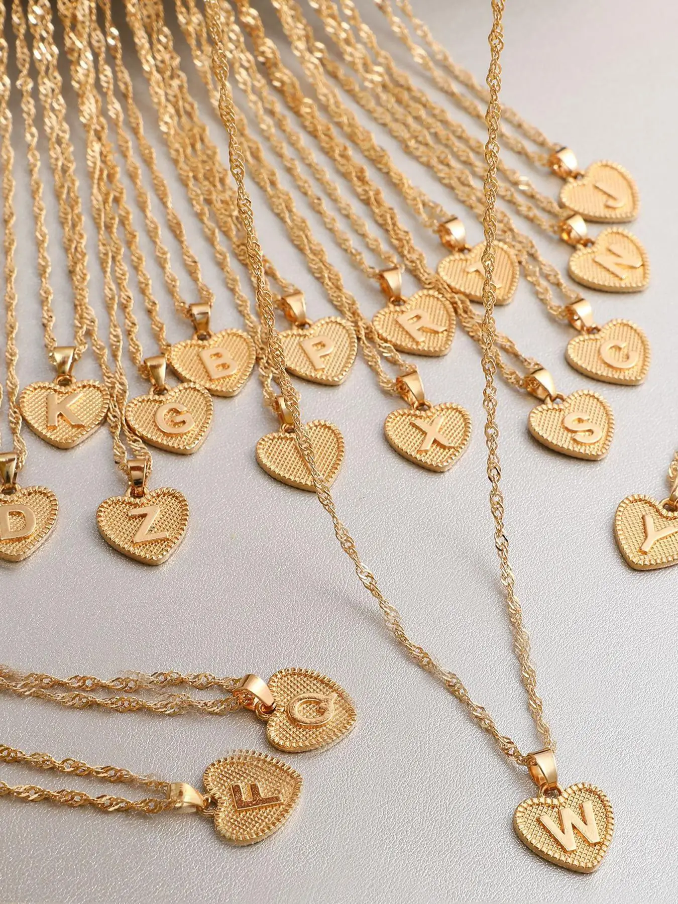 Women's Letter Decor Pendant Necklace, Elegant Fashion Casual Heart Chain Necklace, Matching Jewelry