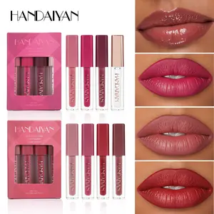 Handaiyan Lip Gloss Set 4 Pieces, Pearl Finish Easy Application Long Lasting Waterproof No Smudge, Perfect for Daily Use