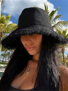 Large Brim Straw Hat for Women, Summer Outdoor Sun Protection, Foldable Beach Hat, Cute Rainbow Stripe Design, Fitted Style