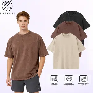 3-Pack Men’s Heavyweight Oversized T-Shirt Bundle – Premium Cotton Vintage Boxy Fit Streetwear Tee Set, Drop Shoulder Loose Baggy Casual Shirts Everyday Essential