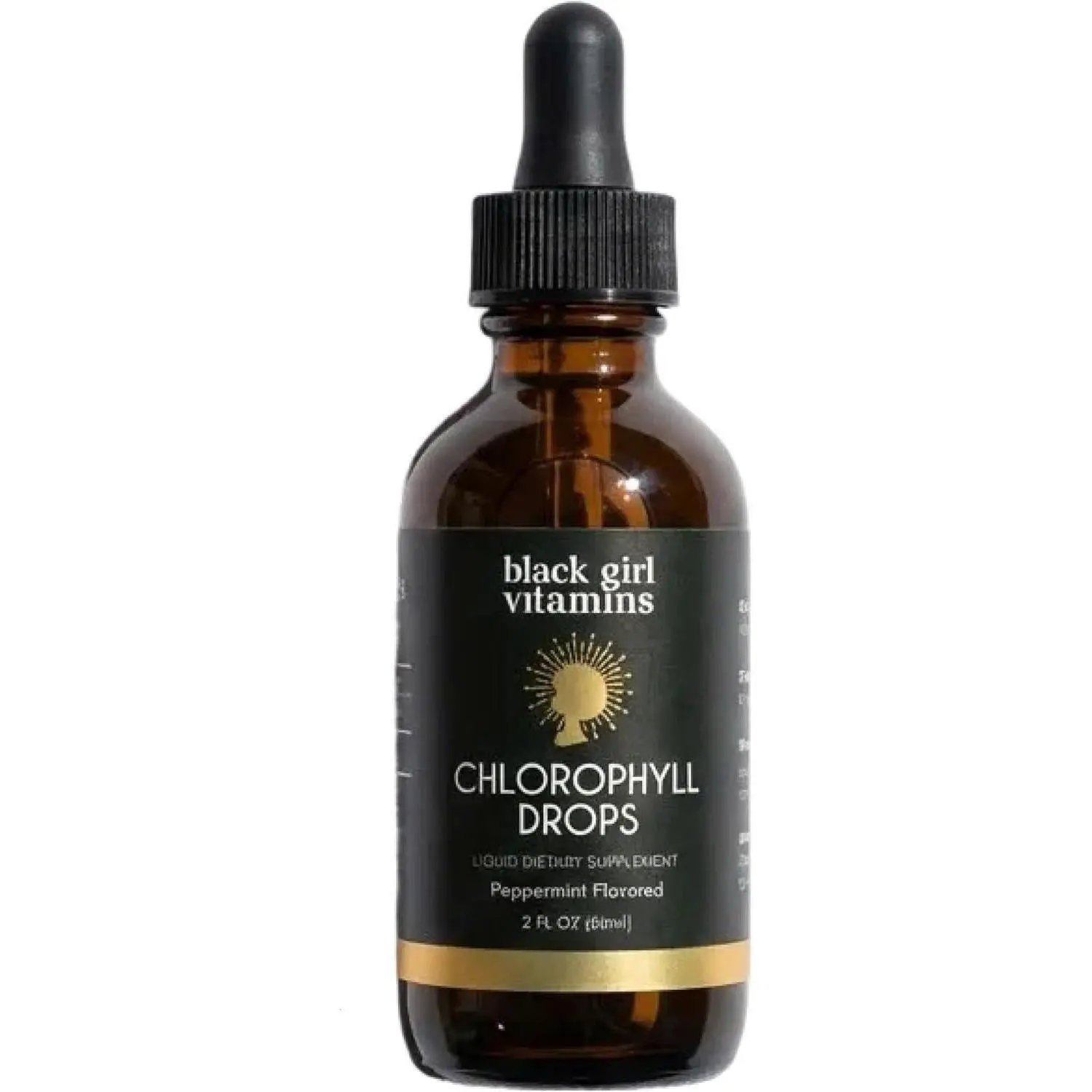 Black Girl Vitamins Liquid Chlorophyll Drops – Mulberry Leaf + Chlorophyllin with Peppermint, Vegan Liquid Concentrate, Supports Digestive Comfort & Healthy-Looking Skin (4-Month Supply)