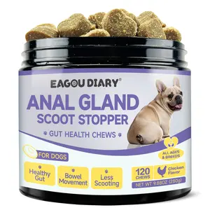 No More Scooting! Dog Anal Gland Supplement Chews for Gut & Bowel Health