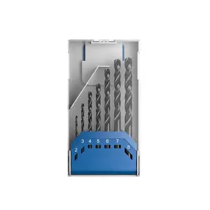 7 PCS Premium HSS Twist Drill Bit Set, 2-8mm High Hardness Metal Drill Bits for Steel Wood Plastic, Professional Impact Drill Power Tool Accessories with Storage Case