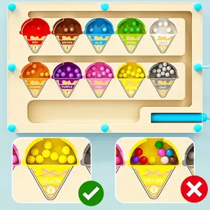 Wooden Maze Number Animal Match Puzzle Board for 3-5 Year Olds, Attractive Learning Toy for Boys and Girls, Ideal Prechool Education Gift