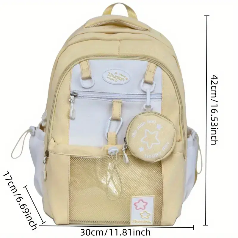 Stylish Nylon Backpack | Lightweight, Spacious Design, Adjustable Straps, Front Mesh Pocket | Perfect for School or Casual Use Smile Face Bag Smiley Face Bag Stylish Nylon Backpack | Lightweight, Spacious Design, Adjustable Straps, Front Mesh Pocket | Perfect for School or Casual Use Smile Face Bag Smiley Face Bag