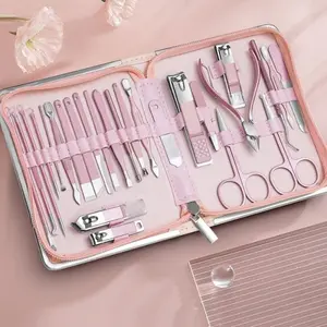 26-Piece Professional Manicure Pedicure Kit - Complete Nail Care Grooming Set with Portable Travel Case for Home & On-the-Go Use