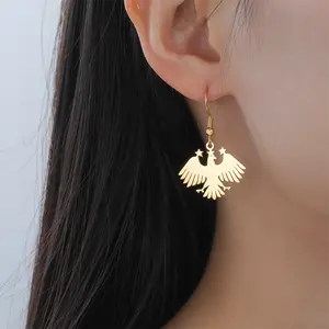 Cazador Syria Eagle Hawk Drop Earrings for Women Stainless Steel Gold Color Syrian National Emblem Earrings Gifts Jewelry 2026