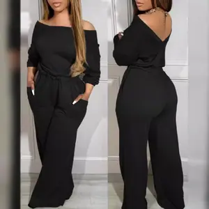 2025 Women's New Fashion Elegant Plus Size Wide-Leg Jumpsuit