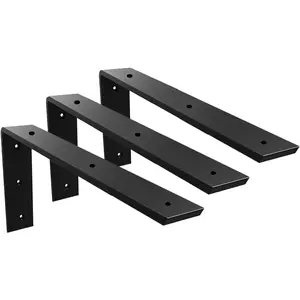 Heavy Duty 12 Inch Countertop Support Bracket 3 Pack, 16" x 6" x 2 1/2" L Shelf Bracket Mantel Corbels for Granite Quartz Wood Concrete Laminate Countertops