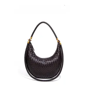 B2354 Women's Hand-woven Underarm Crescent Bag 2025 New Shoulder Commuting Versatile Handbag