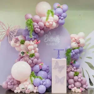 Pink and Purple Balloon Garland Arch Kit 148 count Pastel Pink Purple Balloons for Bridal  Shower Wedding Birthday A Little Butterfly is on the Way Theme Party Decoration