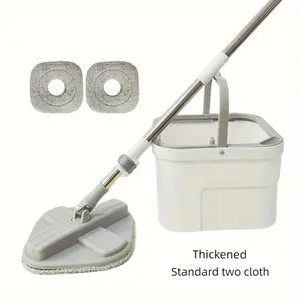 Household Mop Automatic Rotation, Microfiber Mop with Retractable Design, Lightweight Plastic Mop Head, Ideal for Cleaning Stainless Steel Tool