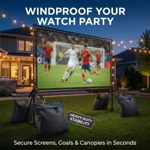 2 PCS Heavy-Duty Universal Weight Bags - Professional Windproof Sandbags with Aluminum Clips for Outdoor Movie Screens, Soccer Goals, and Canopy Stability