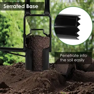 Bulb Planter Tool, Sod Plugger with Long Handle Serrated Base, 5-in-1 Lawn Plug Garden Tool for Transplanting, Digging, Grass Plug, Soil Sampler, Planting for Tulips, Iris, Daffodils