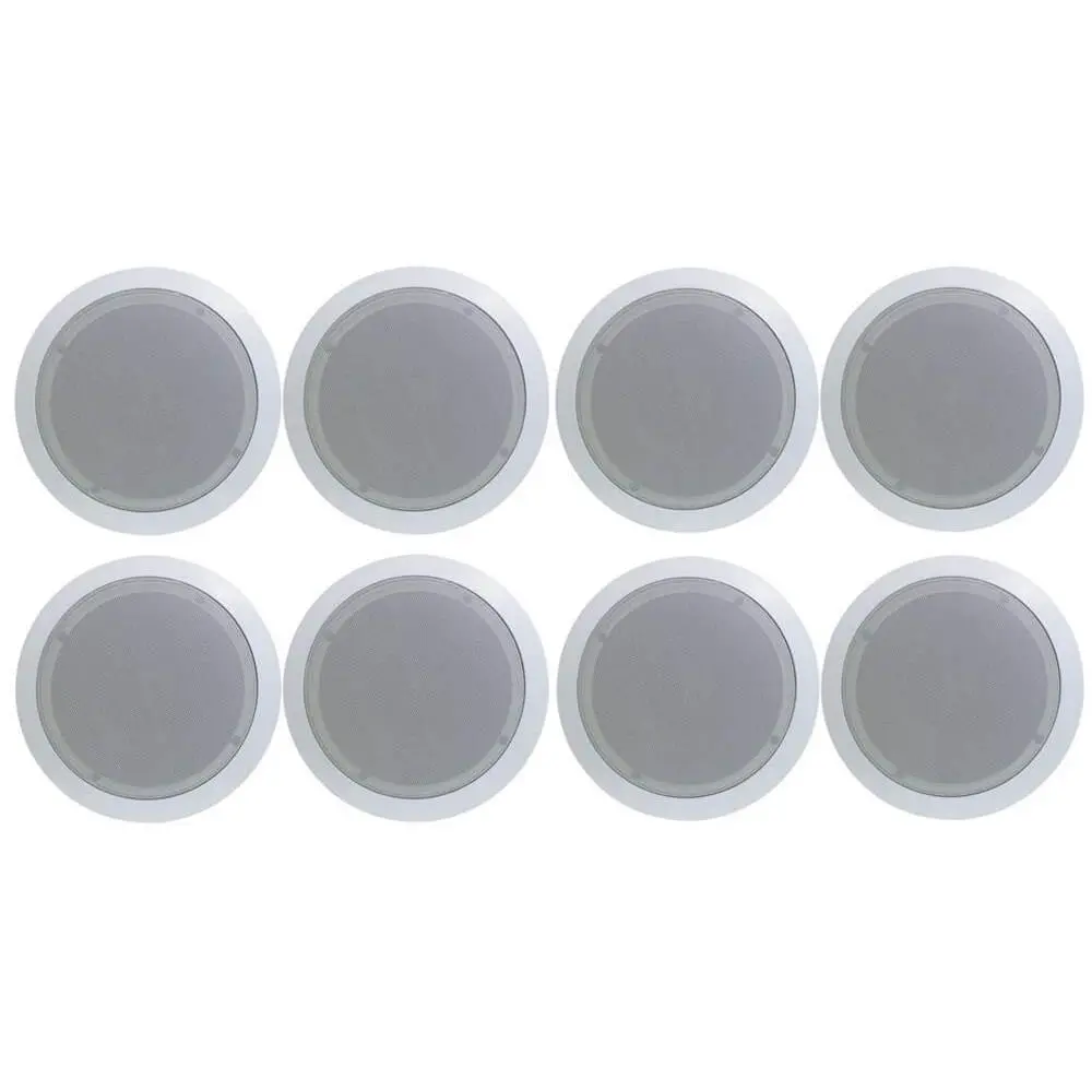 Pyle PDIC51RD 150W 5.25" Round Flush Mount In-Wall/Ceiling Home Speakers, 8 Pack