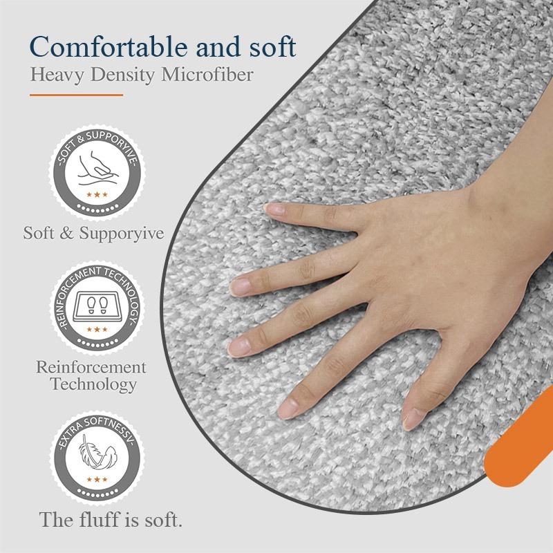 Monochrome Speckle Bath Mat Trio | Ultra-Plush 3-Piece Bathroom Rug Set with Crisp White Trim