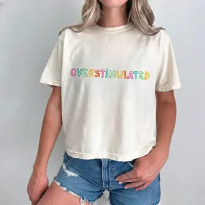 Comfort Colors® Overstimulated Shirt, Tired Moms Club, Gift for Mom, Unhinged TShirt, Funny TShirt, Funny Mom Shirt, Mental Health Shirt