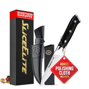SliceElite Slice Series 3.5 Inch Paring Knife High Carbon German Stainless Steel Pakkawood Handle Small Fruit Vegetable Tomato Slicer Cutting Tool Peeling Precision Kitchen BBQ Mini Chef Knife Gift