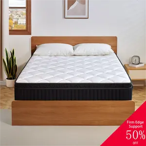 Ergonomic Hybrid Mattress - 10-12 Inch Medium Firm Bed, Fiberglass Free, Targeted Back & Neck Support, Superior Edge Support for No Sinking, Breathable & Motion Isolation for Deep Sleep