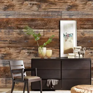 17.71" x 118" Brown Wood Peel and Stick Wallpaper – Self Adhesive Shiplap Contact Paper for Cabinets, Countertops, Shelves, Walls & Doors