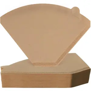 Disposable #4 Cone Coffee Filters, 100 Pcs Unbleached Wood Pulp Paper, Compatible With Ninja Coffee Maker, 8-12 Cup Capacity