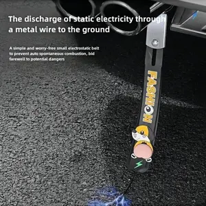 Car Cartoon Creative Static Strap, Universal PVC Grounding Strip, Electrostatic Stability, Car Tail Drag Grounding Electrostatic Eliminator, Car Accessories