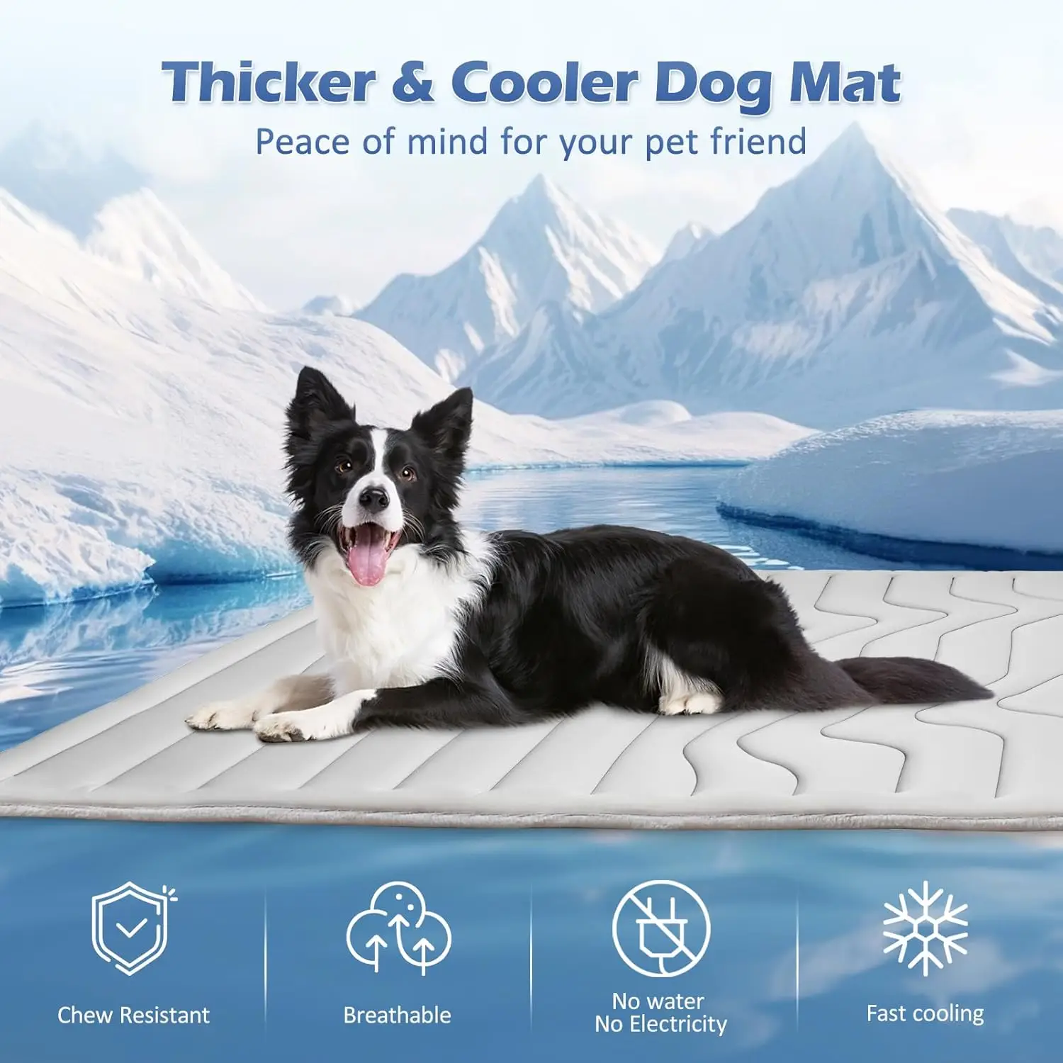 cooling pet Mat, Eco-friendly Cooling Pad for Large Dog, Pet Cooling Mats for Dog bed and Cat house, Use in Crate, Tunk, Camping, Portable, Machine Wa