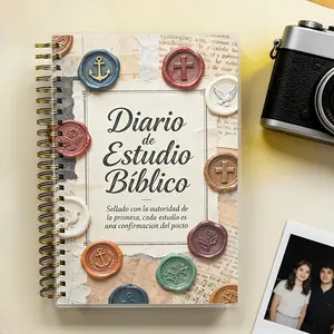Christian Women Daily Focus Planner & Bible Study Diary, Spiral Bound, A5 Size, Thick Paper, No Date Layout, Spanish Edition