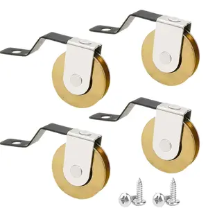 4 Pack 1-inch Diameter Sliding Screen Door Rollers Replacements, Steel Tension Spring Wheels Hardware Fits for B638, B687, B639, B756 Doors, Suitable for Both Top and Bottom Replacement