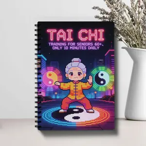 1pc Tai Chi Practice Handbook for Seniors and Beginners, 5.5x8.3 Inch Spiral Notebook, Daily Training, Gentle Tai Chi Movements and Practice Instructions, Suitable for Seniors, Fitness Enthusiasts, and Beginners.