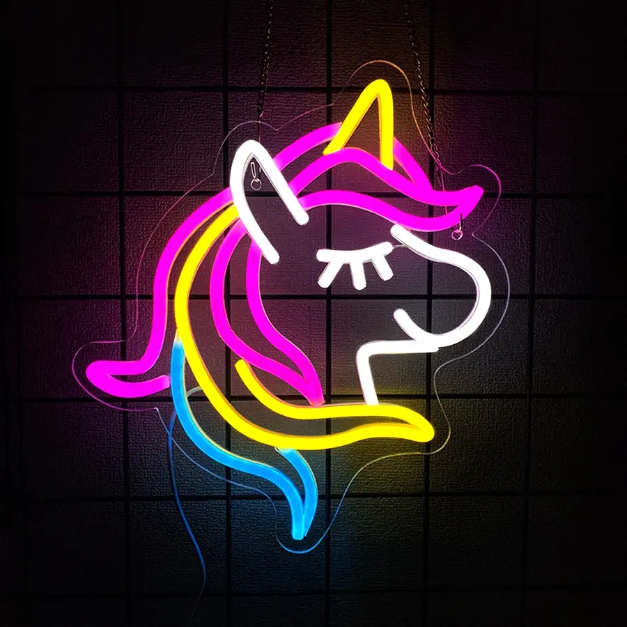 Unicorn Neon Wall Decor, Colorful Unicorn LED Light, Perfect Gift for Girls Room, USB Powered, Ideal for Bedroom & Kids RoomUnicorn Neon Wall Decor Colorful Unicorn Neon Light Perfect for Girls' Rooms USB-Powered Unicorn LED Light Ideal for Bedrooms & Kid