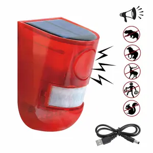 2pc 129dB Solar Powered Siren Alarm with Motion Sensor, 6 LED Flash Modes, IP55 High Quality - Outdoor Security Speaker for Home, Farm, Home Improvement Security & Safety