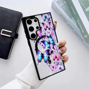Beautiful Butterfly Pattern Premium Magnetic phone case applicable for Samsung Galaxy S25 S24 S23 S22 PLUS ULTRA FE durable shockproof protection Privacy Protection Magnetic Phone Case cute nic natalie reynolds mosnovo  protective case