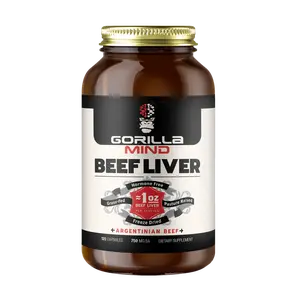 Gorilla Mind Grass-Fed Argentinian Beef Liver - Nature’s Multivitamin/Beef Liver Supplement - 120 Capsules (30 Servings)