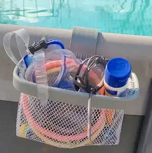 Pool Accessory Basket - Soft Mesh Bag for Goggles, Diving Rings, Sunscreen, and Other Pool Accessories, Fits Large Intex Pools