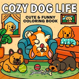 Cozy Dog Life: A Delightful and Easy Coloring Book of Playful Pups and RelaxingMoments (Cozy Cat & Dog Coloring Book)