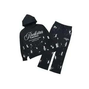 Cero Black/White Hoodie Relaxed Track Set