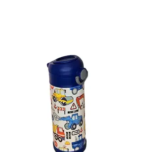Work Trucks Sippy Cup for Kids with Fun Construction Vehicle Design and Secure Lid