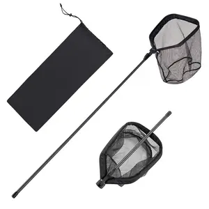 Summervibes VEVOR Fishing Net, Foldable Landing Nets with Telescopic Handle, Portable Lightweight Carbon Fiber Long Fish Gear, Nylon Covered PVC, Durable and Fish-friendly, for Kayak Boat Bank Pond, Gifts for Men