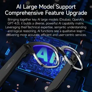 Smart Glasses Half Frame Design with 8mp Camera, Data Storage, Ai Translation & Recognition, Bluetooth-compatible Calling, Music Playback