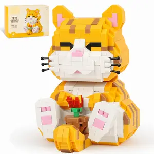 Nidonu-Cute Animal Micro Mini Building Blocks Kit, Orange Cat Micro Bricks Building, Party Favors, Birthday, Carnival Prizes (834) christmas toy