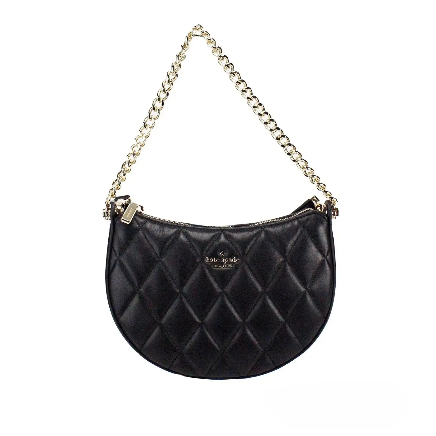 Pre-owned Kate Spade Leather Crossbody bags Carey Small Black Quilted Zip Top Crossbody Women's Bag