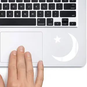Crescent Moon Star White 2x2 inches Cut Out Sticker