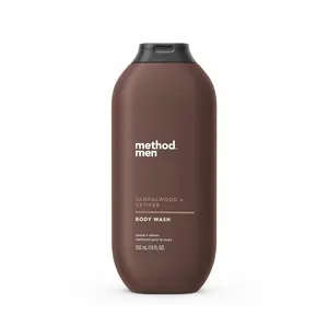 Method Men Body Wash, Sandalwood + Vetiver, Paraben and Phthalate Free - 18 fl oz (Pack of 1)