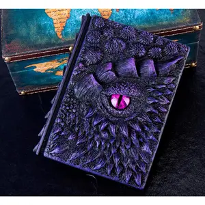 Dragon journal, dragon stuff, 3D relief design, travel dragon eye notebook, Embossed Notepad, sketchbooks, dnd gifts, grimoire, vintage diary for men and Women