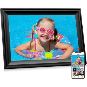 Digital Picture Frame, 10.1 Inch WiFi Photo Frame , IPS  Display  Screen,16GB Storage, Wall Mountable, Auto-Rotate, Share Photos and Video via Uhale App