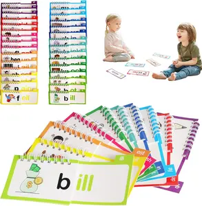 30 Read and Rhyme Flip Books，Sight Words Flash Cards Kindergarten，Phonics Flash Cards Reading Games，Interesting Word Family Flip Books， ABC Vocabulary Flash Cards,Read and Rhyme Flip Activity Book