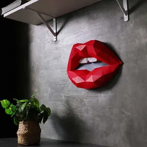 3D Red Lips DIY paper craft wall art