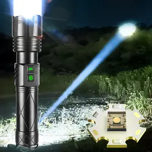 Rechargeable Flashlight, 1 Count Long Range Flashlight, Focus Zoom Flashlight, Dual Button Multi-function Flashlight for Outdoor Camping