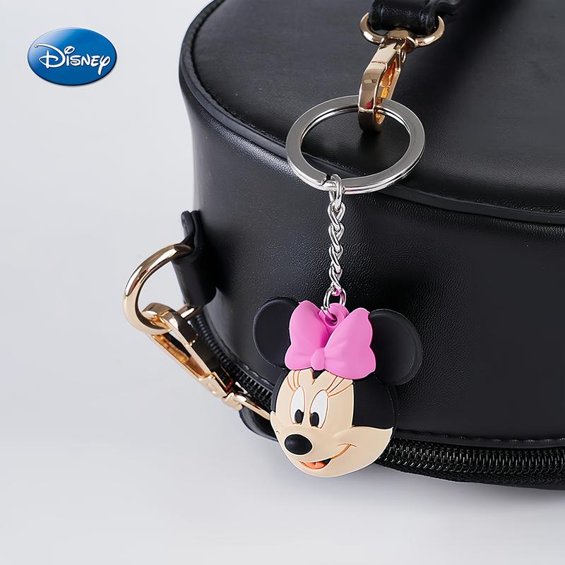 Disney Minnie Keychain 1PC Official License Cute Animal Bag Clip Charms Anime Figure Collector Keyring Backpack Decor Durable PVC Soft Rubber Gift